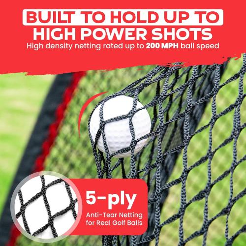 10x7ft Heavy Duty Golf Hitting Net with Swing Path Mat & Turf Insert – Backyard & Garage Golf Practice Net for Real Golf Balls, Indoor Outdoor Full Swing & Chipping