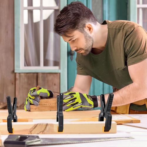 10 Pack Spring Clamps for Crafts & DIY - 3.5 Inch Plastic Woodworking Clamps, Small Balloon Arch Clips, Heavy Duty Tarp & Backdrop Holder Clips