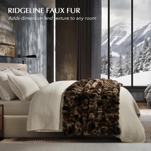 EverGrace Ultra Soft Luxury Fluffy Faux Rabbit Fur Throw Blanket, Thick Warm Bubble Throw for Bed, Cozy Plush Reversible Blankets for Couch, Chair, Sofa, Mocha Brown, 50x60 Inches