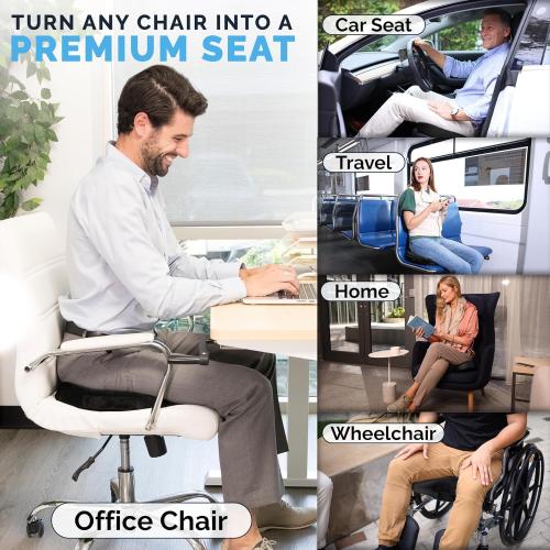 ComfiLife Doctor Recommended Seat Cushion - Premium Gel & Memory Foam Office Chair, Car Seat, Lifting Cushion - Chair Cushions for Back & Sciatica Relief - Seat Cushions for Office & Desk (Black)