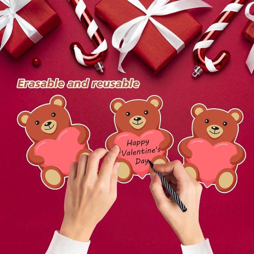 50 PCS Valentine’s Day Cutouts for Bulletin Board Decor, Cute Valentines Bear Paper Cut Outs for Valentine’s Day Crafts Anniversary Weddings Classroom Office Wall Party Decorations