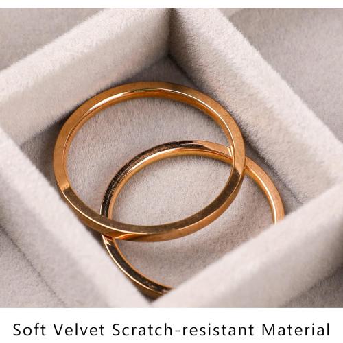 Frebeauty Jewelry Organizer Tray,Stackable Velvet Jewelry Trays,Drawer Inserts Earring Organizer For Women Jewelry Storage Display Case for Rings Stud Necklaces,Set of 9(Grey)