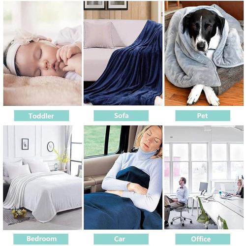 Perinsto Blue Painted Marble Throw Blanket Ultra Soft Warm All Season Marbling Painting Decorative Fleece Blankets for Bed Chair Car Sofa Couch Bedroom