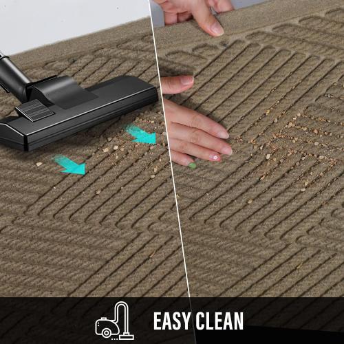 Beige 36x24 Sturdy Front Door Mat, Absorbent Muddy Dirt Resist Welcome Door Mats Outdoor Indoor, Stain and Fade Resistant, Non-Slip Rubber Backing Low Profile Doormat for Entryway