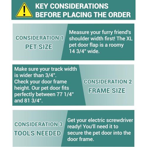 XL Dog Door for Sliding Glass Door - 81 3/4 Inch Doggy Door for Large - Extra Large Sliding Door Dog Door Insert - Left Open from Inside
