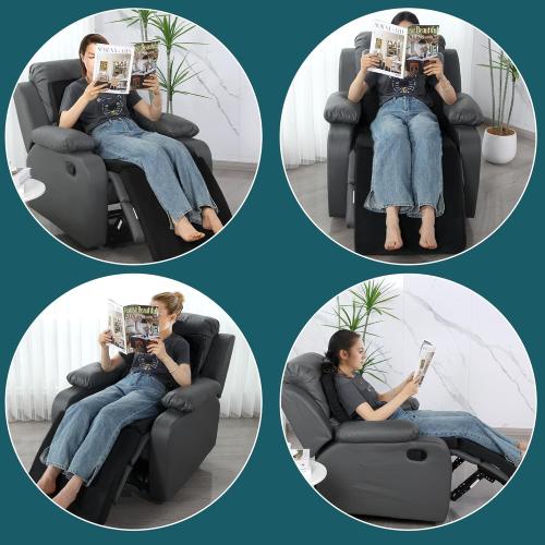 3-in-1 Recliner Seat Cushion with Lumbar Support Pillow & Footrest, Multi-Functional Adjustable Height  for You to Choose, Non-Slip Foam Chair Cushion for Elderly, Black
