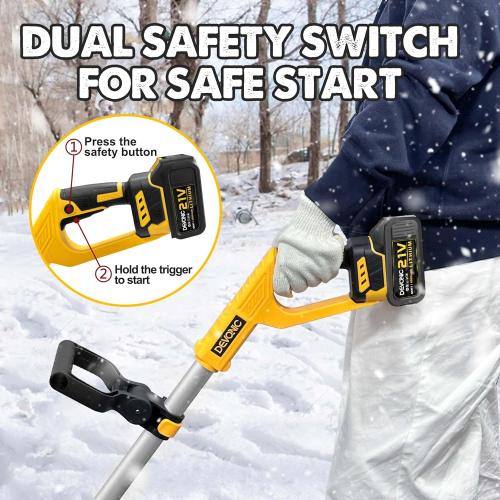 DEVONIC Cordless Snow Shovel & Snow Blower 20V Electric | Lightweight Powerful Battery Snow Shovel with Adjustable Front Handle&Telescopic Pole | Fast Clearing for Driveway, Sidewalk & Patio