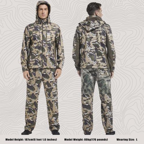 UIIHUNT Small Hunting Clothes for Men with Fleece Lining: Safety Strap Compatible Water Resistant Silent Hunting Jacket and Pants