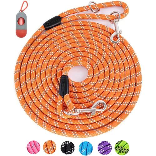 Long Dog Leash for Dog Training 20FT, Heavy Duty Dog Lead for Large Medium Small Dogs Outside Walking, Playing, Camping, or Yard,Orange
