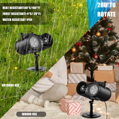 Black Moukeren Halloween Christmas Projector Lights Outdoor 2-in-1 Holiday Light Projector with 20 Slides Patterns 10 Colors Waterproof Halloween Xmas Party Yard Garden Decorations