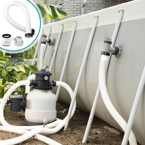 4 Pack 1.5'' Diameter Flexible Pool Sand Filter Pump Hose Set 2 Way Connector 1.5'' to 1.5'' and 2 Type B Hose Adapters for Above Ground Pools Filter Pump and Saltwater Systems (40 Inches)