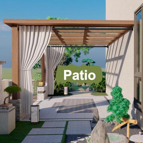 Tension Shower Curtain Rod 51-126In(4.25-10.5Ft), Long Shower Curtain Rod No Drilling for Window or Bathroom Patio, Adjustable Spring Shower Rod, Easy to Install Never Rust Rod Diameter 1.26Inch-Black