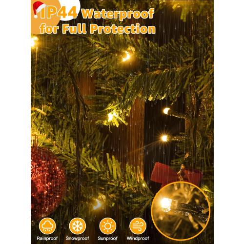 500 LED 164 FT Christmas Lights, Waterproof Outdoor String Lights with Remote and Timer, Christmas Tree Lights with 8 Modes Dimmable, Fairy Lights for Holiday Decor (Warm White)
