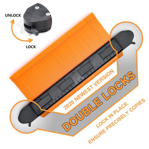 Contour Gauge with Lock, 2pcs 5&10 inch Profile Gauge Smart Measure Ruler Contour Duplicator Carpenter Tool for Vinyl Cutter Plank Install - Instant Template Instrument for Measuring and Cutting Wood