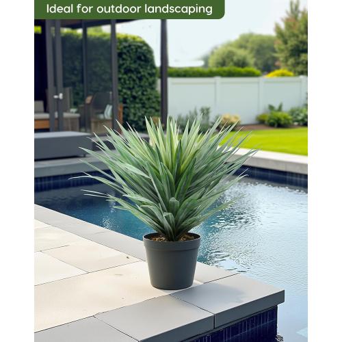 Velener Artificial Agave Plant in Black Pot with Real Stone Pebbles, Large Fake Agave Plant for Indoor and Outdoor-27 inches Tall, 126 Leaves