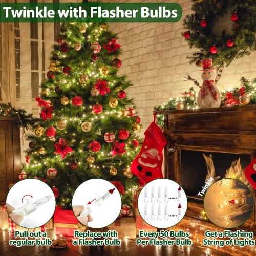 Clear Christmas Lights 33FT 100 Incandescent Bulbs Warm White Mini Lights with White Wire for Christmas Tree, Garland, Thanksgiving, Wedding, Party, Home, Indoor & Outdoor Festival Decoration