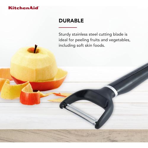 3 Pack...KitchenAid Y Peeler with Ergonomic Handle and Single Edge Blade – Dishwasher Safe with Protective Cover