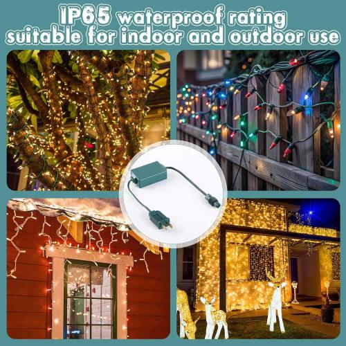 1 Pcs Coaxial LED Mini Light Power Connector Green Christmas Light Adapter Plug Green Connector Cords Christmas Tree Replacement Parts