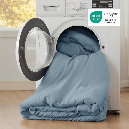 Bedsure King Comforter Set, Dusty Blue Soft Prewashed Bedding for All Seasons, 3 Pieces GentleSoft™ Bed Set, 1 Lightweight Comforter (104x90) and 2 Pillowcases (20x36)
