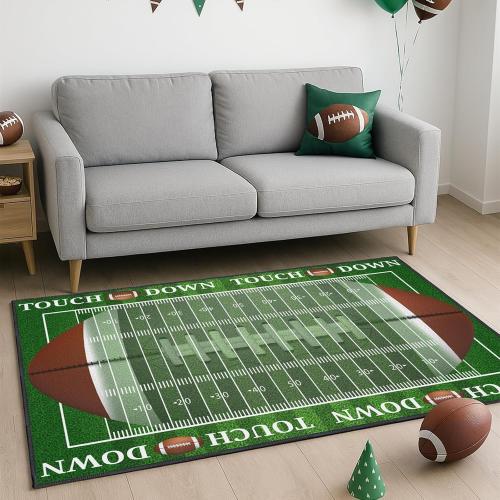 Football Rug for Bedroom,3'x5' Non-Slip Football Field Rugs,Sports Rug for Room and Lving Room Decor