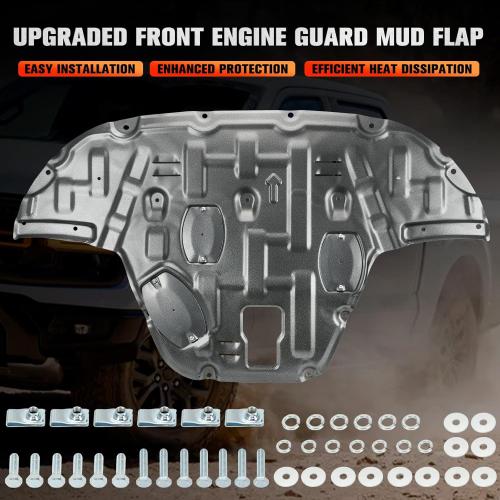PTNHZ Manganese Steel Front Engine Guard Mud Flap w/Screws & Mounting Hardware | Splash Shield Guard Under Car Compatible with 2021 2022 2023 2024 2025 KIA K5