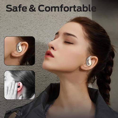 Color Pink Monster Open Ear AC210 Headphones, Bluetooth 5.4 Earphones Stereo Sound, Wireless Headphones 30 Hours Playback, Type-C Charging, HD Clear Calls, Touch Control, IPX5 Waterproof Open Ear Earbuds,