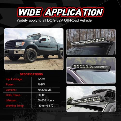 54 Inch Curved LED Light Bar, Auto Power Plus 702W Dual Row Driving Light Bar with Wiring Harness Off Road Lights Spot Flood Combo LED Work Lights Waterproof Fog Light for Jeep Truck ATV UTV Boat
