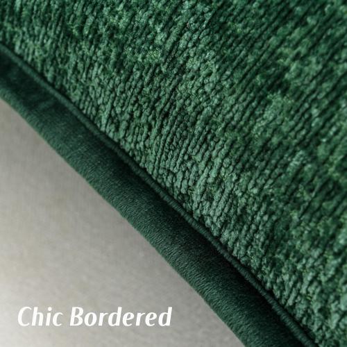 FUTEI Dark Green Chenille Throw Pillow Covers 18x18 Inch Set of 2,Soft Cozy Bound Edge Design Cushion Case,Home Decor for Couch Bed Living Room