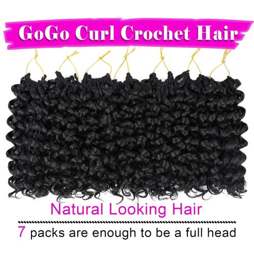 7 Packs Curly Crochet Hair for Black Women 10 Inch GoGo Curl Crochet Hair