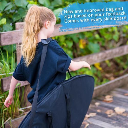 BINDY Australia Skimboard for Beach Kids with Storage Travel Bag - 41” Beginner to Intermediate Wooden Skim Board - Kids Beach Skim Boards for Beginners Durable, Lightweight Wood Body Board with EVA Grip Pad