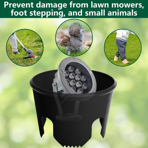 6 Pcs Lawn Light Protector, ABS Landscape Sprinkler and Light Guard, Waterproof Lawn Sprinklers Protection for Reduce Damage from Lawns Mower Outdoor Garden Park Backyard