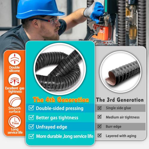 3 in Intake Hose Automotive Air Duct Hose Length 3 Meter (10 Feet) Double-layer Silicone Flexible Brake Cooling Ducting Induction vacuum hose for Air System (Black)