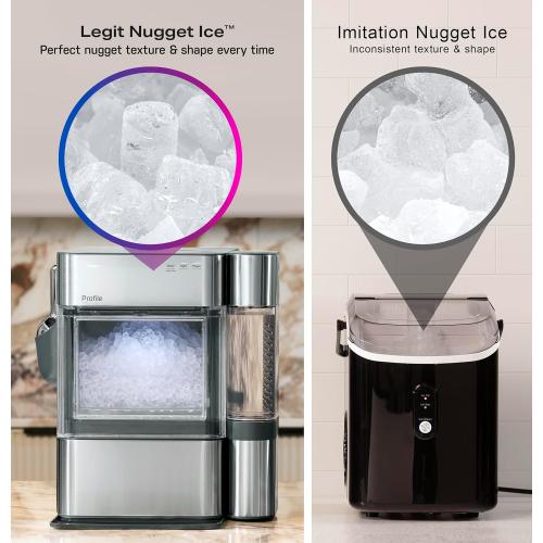 GE Profile Opal 2.0 Ultra Nugget Ice Maker with Scale Inhibiting Filter, Scoop Included, 38 lbs in 24 Hours, Pellet Ice Machine with WiFi & Smart Connected, Stone White