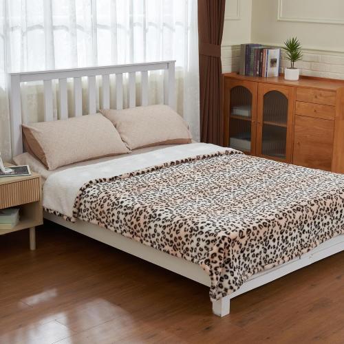 Heated Blanket Electric Blanket Twin Size 62x84 Fast Heating Electric Blanket with 12 Hours Auto-Off and 6 Heating Settings Overheat Protection Cozy Soft Faux Fur Heated Throw Blanket ETL, Leopard