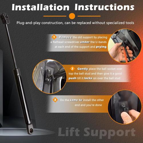 2PCS 24.69IN Rear Back Liftgate Lift Support Tailgate Hatch Shock Struts Compatible with Cadillac 02-04 Escalade EXT ESV / 01-03 Suburban Yukon XL 1500 2500/95-03 Tahoe / 94-03 Yukon