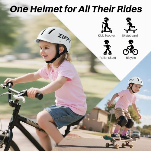 ZIFFY Kids/Toddler Bike Helmet, Adjustable, Lightweight, Safety Certified Scooter Helmet for Boys & Girls with Washable Inner Lining, 2 Sizes, 4 Colors – Fits Toddlers to Youth by Jova