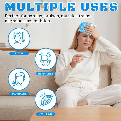 25 Pack Instant Cold Packs (4.3 x 5.9) - Disposable Ice Packs for Injuries | Cold Compress Ice Pack for Pain Relief, Swelling, Inflammation, Sprains, Toothache - Cold Pack for Athletes