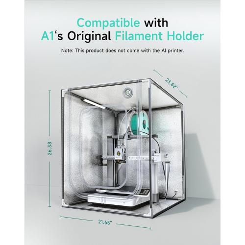 3D Printer Enclosure for Bambu Lab A1, Large Size Enclosure with LED Light, Fireproof Waterproof Dustproof Noise Reduction Constant Temperature 3D Printer Cover, 550x670x600MM
