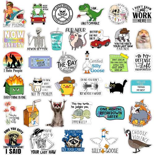 Set of 400 Pcs Funny Stickers for Adults Waterproof Funny Meme Stickers Pack for Laptop, Water Bottles, Bumper, Phone, Hard Hats, Wall, Window Decals Decors, 50 Styles(Funny Style)
