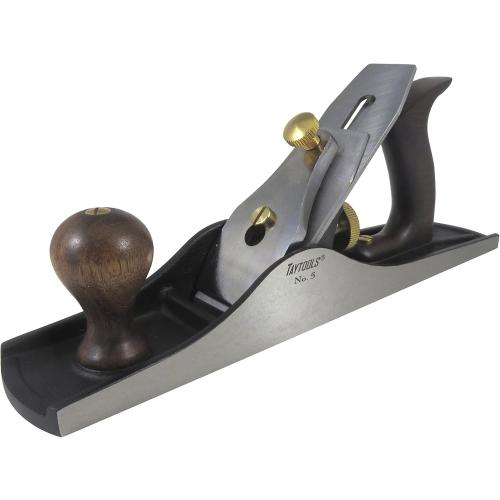 Taytools 469607 Jack Smoothing Bench Hand Plane #5, 14-1/4 Inch Sole, Ductile Cast Body, Lapped Sides and Bottom, Blade RHC 55-60, Sapele Handle and Tote