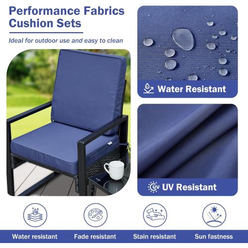 1 Outdoor Cushions, Outdoor Chair Cushions 24x24x4 Inch, Cushions for Outdoor Furniture with Removable Cover, Waterproof & Fade Resistant Outdoor Seat Cushions for Patio, Lawn, Navy Blue