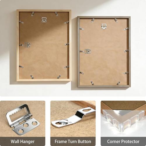 16x20 Frame Matted to 11x14 Natural Solid Wood Veneer 16 x 20 Picture Frame with Shatterproof Plexiglass, 16x20 Frames Wooden 20x16 Picture Frames for Wall Gallery Home Decor, 1 Pack