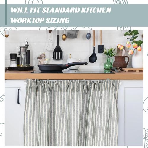 Cabinet Dishwasher Hidden Curtains with Telescopic Rod and Rod Clamp Dishwasher Desk 35 x 39 Inches Curtain for Kitchen Under Sink Washing Machine(Sage Green)