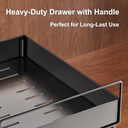 Pull Out Spice Rack Organizer for Large Upper Cabinet, Easy to Install, Drill-Free, Cabinet Requires- Clearance Height > 12 inch, Width>9 inch, Depth> 11 inch - (1 Pack), Dimensions 8.2Wx10.2Dx6.9H