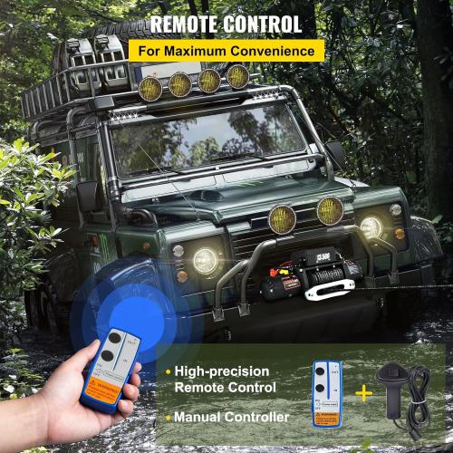 Electric Winch 13500lb, Waterproof Electric Truck Winch,12V Synthetic Rope Winch with Wireless Handheld Remote for Truck Jeep SUV Boat