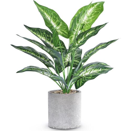 16 Small Fake Plants Artificial Tropical Faux Plants Indoor Desk Plant for Home Office Kitchen Shelf Sage Green Decor