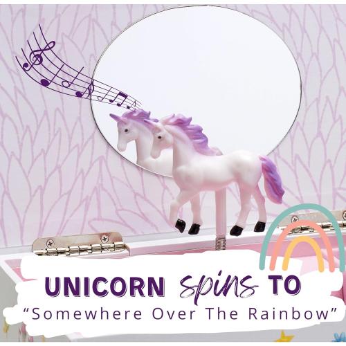 ABI   OLIE Kids Musical Jewelry Box for Girls 8-12 - Music Box for Girls - Princess Castle Unicorn Theme