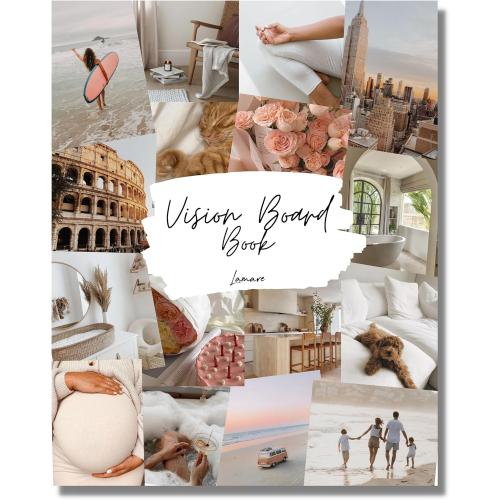 Lamare Vision Board Book - 1000  Aesthetic Vision Board Images & Motivational Quotes, Vision Board Supplies, Vision Board Kit, Collage Book for Manifestation, Self Care & Goal Setting
