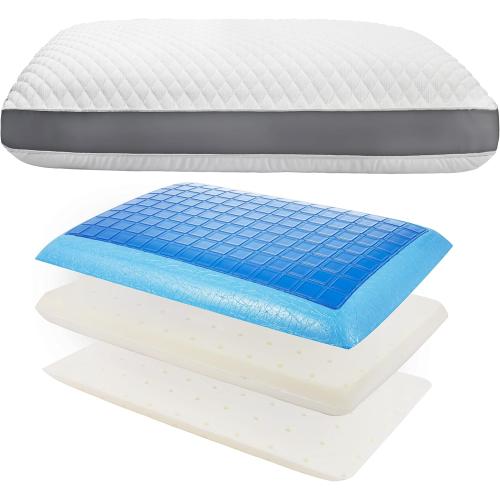 Perfect Cloud The Perfect Pillow Dual Temperature Memory Foam Pillow with Adjustable/Removable Layers for Back, Stomach, & Side Sleepers - Luxury Custom Loft Bed Pillow for Sleeping - Standard