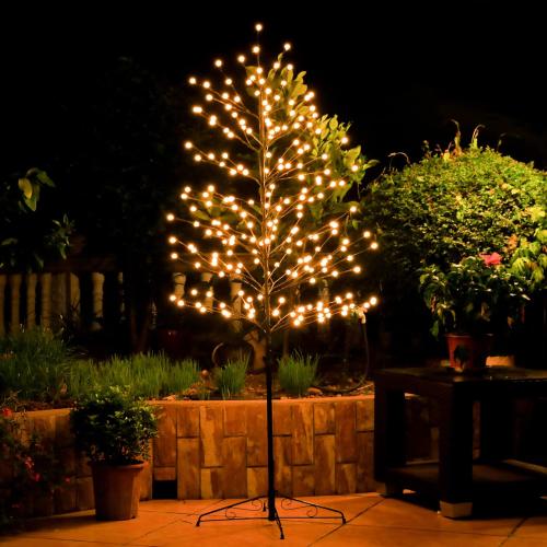 LED Tree Ball Light 6FT 208L Warm White Artificial Light Christmas Tree Light Decoration for for Bedroom Indoor Outdoor Home Festival Party Wedding Christmas